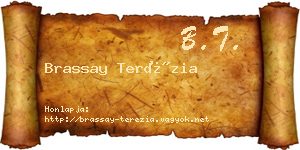 Brassay Terézia névjegykártya